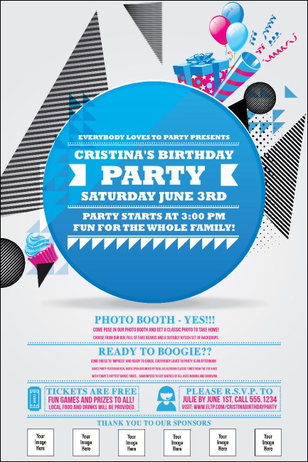 Birthday Party Geometric Poster