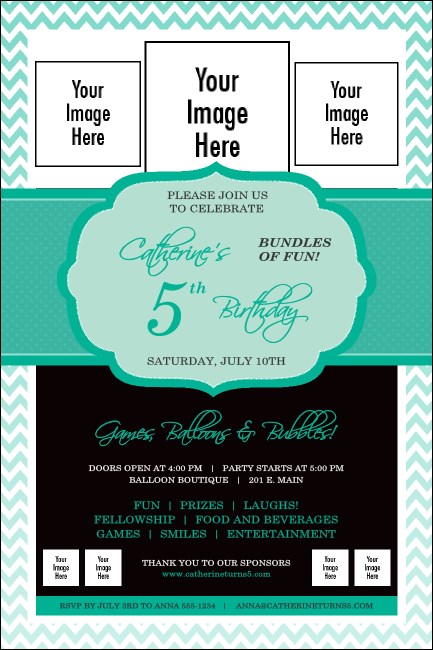 Happy Birthday Chevron Poster Product Front