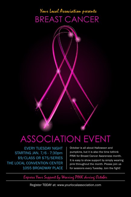 Breast Cancer Ribbon Sparkle Poster