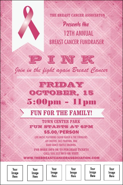 Breast Cancer Awareness Plaid Poster Product Front
