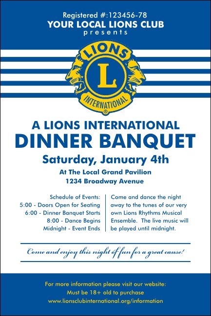 Lions Club International Stripes Poster
