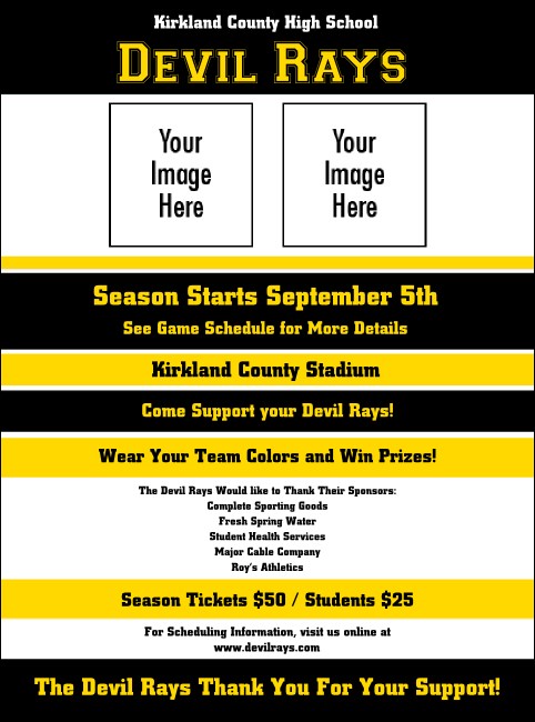 Sports Flyer 002 in Black and Yellow Product Front