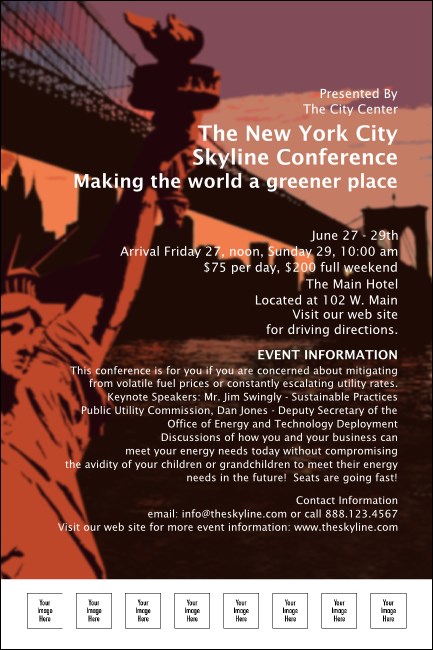 New York Red and Orange Poster 001 Product Front