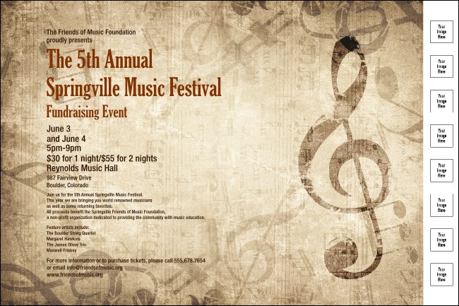 Music Festival 2 Poster with Image Upload Product Front