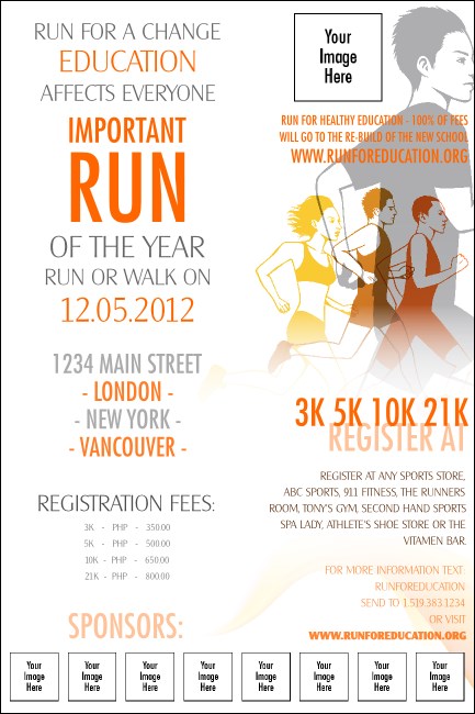 Run for a Cause Orange Logo Poster Product Front