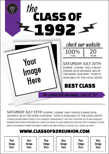 Class Reunion Mascot Purple Postcard Product Front