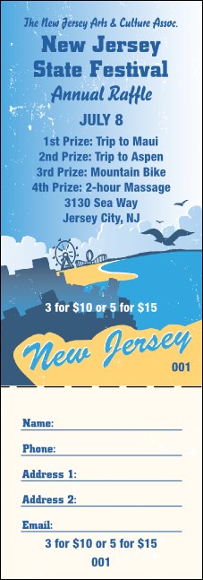 New Jersey Raffle Ticket Product Front
