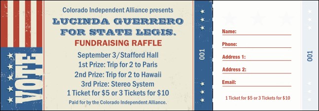 Americana Raffle Ticket Product Front