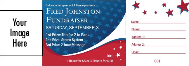 Patriotic Vote Raffle Ticket Product Front