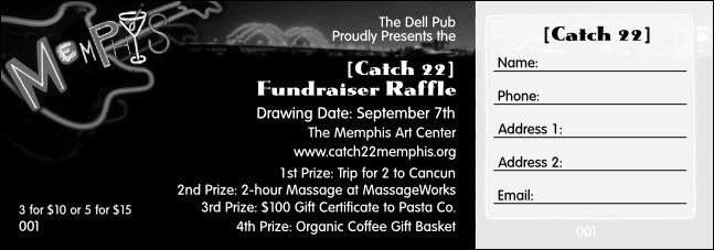 Memphis BW Raffle Ticket Product Front