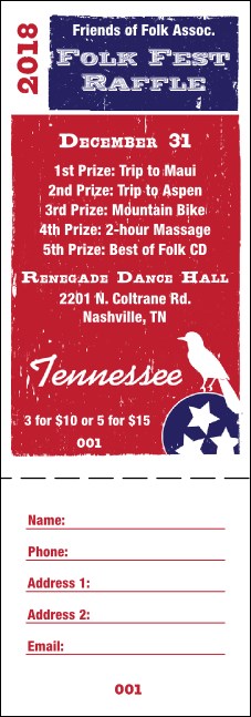 Tennessee Raffle Ticket Product Front