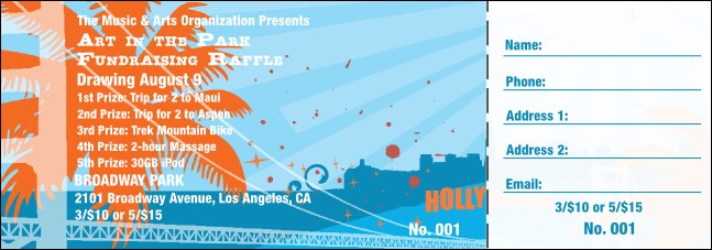 California Raffle Ticket (Orange and Blue)