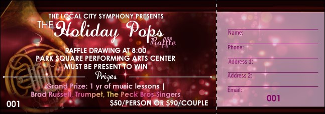 Symphony Holiday Pops Raffle Ticket Product Front