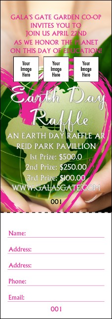 Earth Day Heart Raffle Ticket