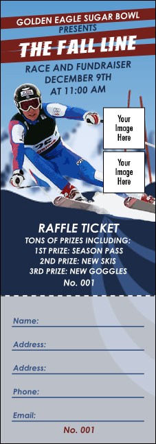Ski Race Raffle Ticket Product Front
