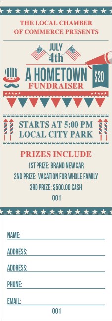 Fourth of July Hometown Raffle Ticket