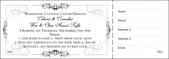 Black Tie Gala Raffle Ticket Product Front