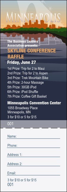 Minneapolis Raffle Ticket Product Front