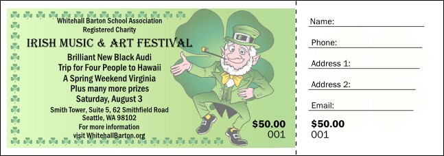 St. Patrick's Day Raffle Ticket 001 Product Front