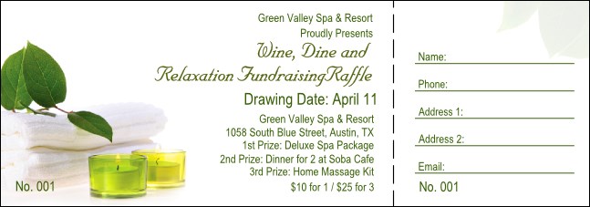 Green Candles Raffle Ticket Product Front