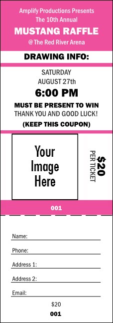 Your Image Raffle Ticket 001 (Pink)