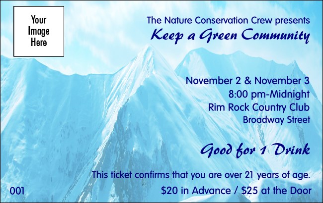 Nature Series - Mountain Drink Ticket Product Front