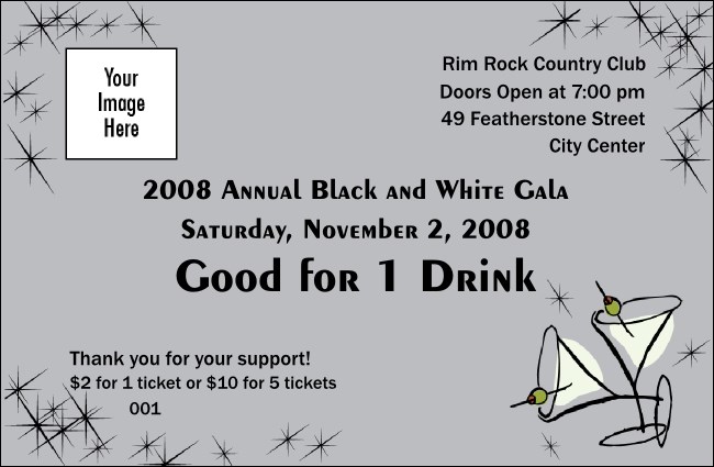 Gala Drink Ticket Product Front
