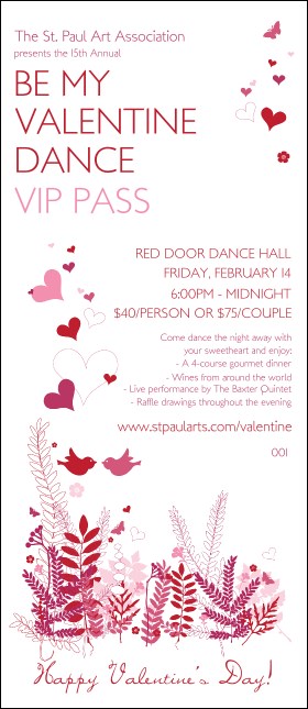 Valentine Love Birds VIP Pass Product Front