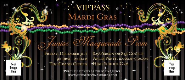 Mardi Gras Beads VIP Pass Product Front