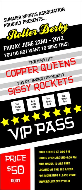 Roller Derby Passing Star VIP Pass Product Front