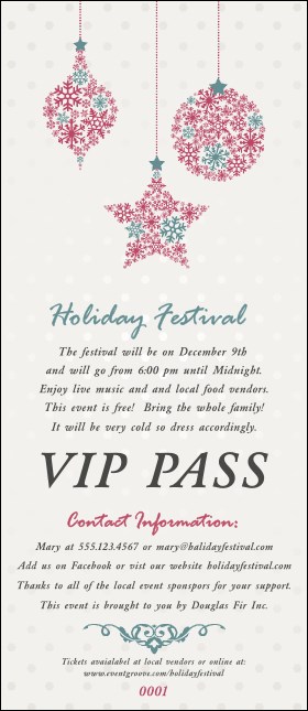 Snowflake Ornament VIP Pass Product Front