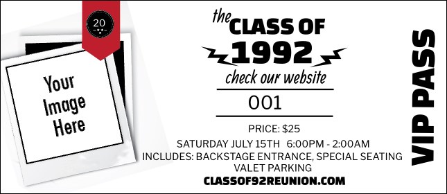Class Reunion Mascot Red VIP Pass Product Front