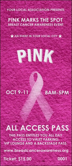Breast Cancer Pink Ribbon VIP Pass Product Front