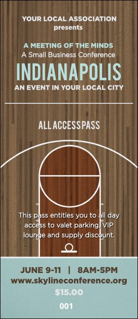 Indianapolis Basketball VIP Pass Product Front