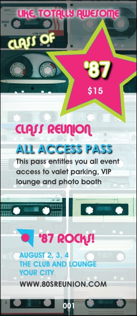 Totally 80s VIP Pass Product Front