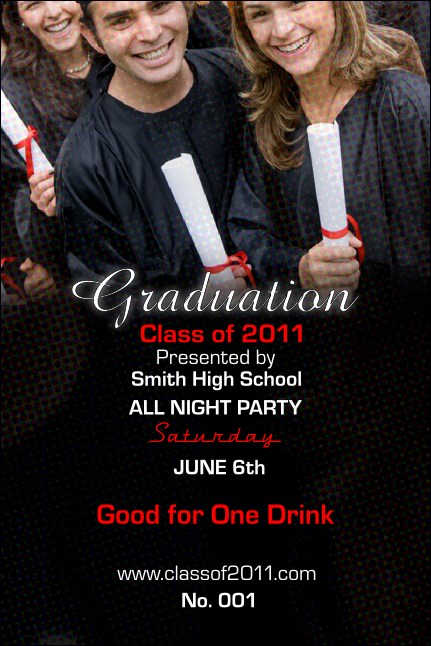 Graduation Diploma Drink Ticket Product Front