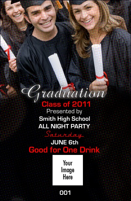 Graduation Diploma Drink Ticket Logo Product Front