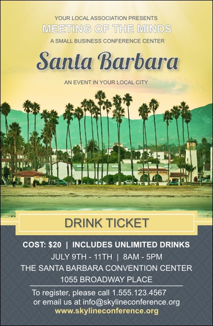 Santa Barbara Drink Ticket Product Front