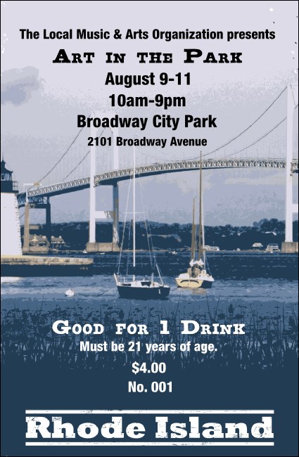 Rhode Island Drink Ticket Product Front