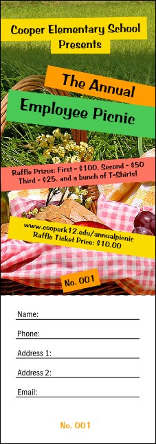 Picnic 2 Raffle Ticket Product Front