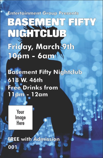 Nightclub Blue Drink Ticket Product Front