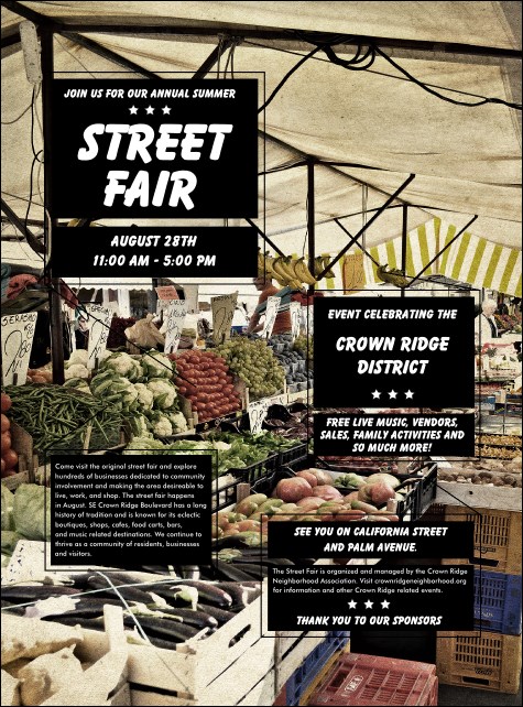Street Fair Market Flyer Product Front
