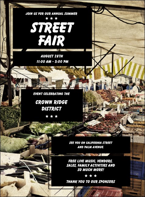 Street Fair Market Invitation Product Front