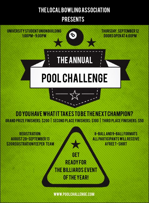 Billiards Invitation Product Front