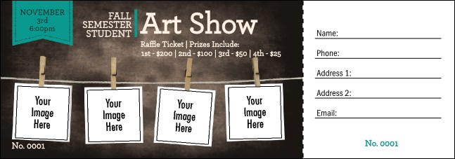 Image Upload Polaroid Raffle Ticket Product Front