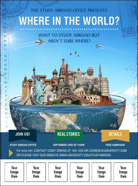 World Travel Logo Flyer Product Front