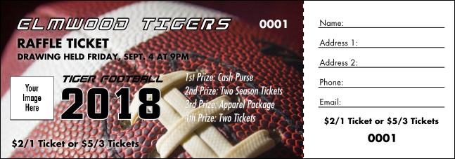 Football Schedule Raffle Ticket