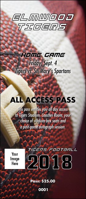 Football Schedule VIP Pass Product Front