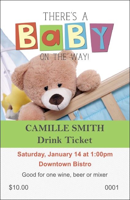 Baby Shower Teddy Drink Ticket Product Front