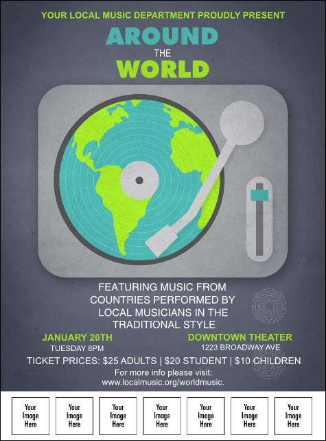 World Music Logo Flyer Product Front